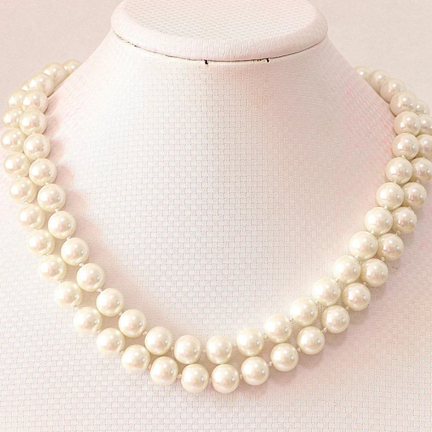 

Модный натуральный белый жемчуг 8-9 мм круглые бусины diy красивое ювелирное ожерелье изготовление 36 "B669