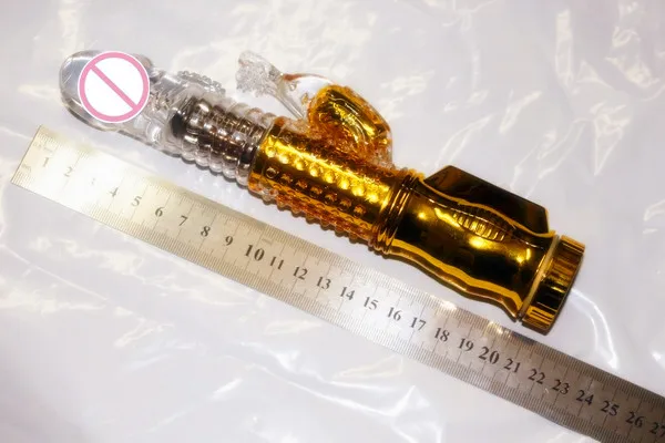 Gold Dildo 12 functions rabbit vibrator with clitoris stimulator and g-spot Rolling sex toy for women Drop shipping | Красота и