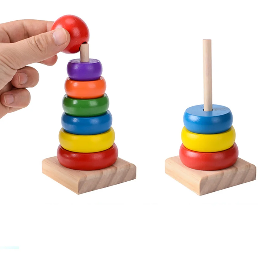 Милые Jenga радужные блоки штабелер укладка Радуга башня деревянные сборные
