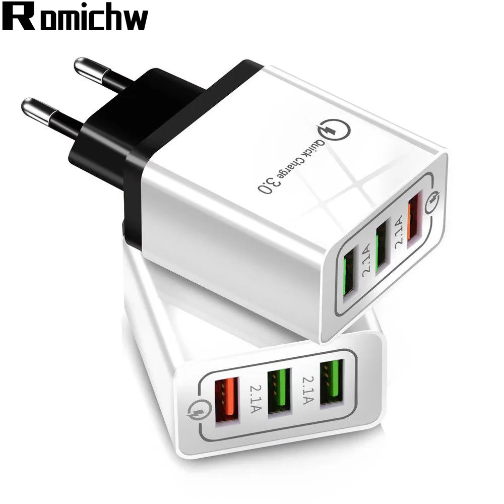 ROMICHW USB quick charge 3 0 для Iphone X Xr быстрое настенное зарядное устройство Быстрая зарядка