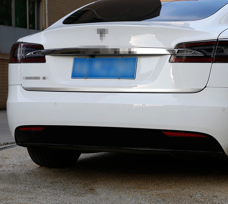 Для моделей TESLA модель S 2014-2018 матовый задний багажник отделка багажника Молдинг