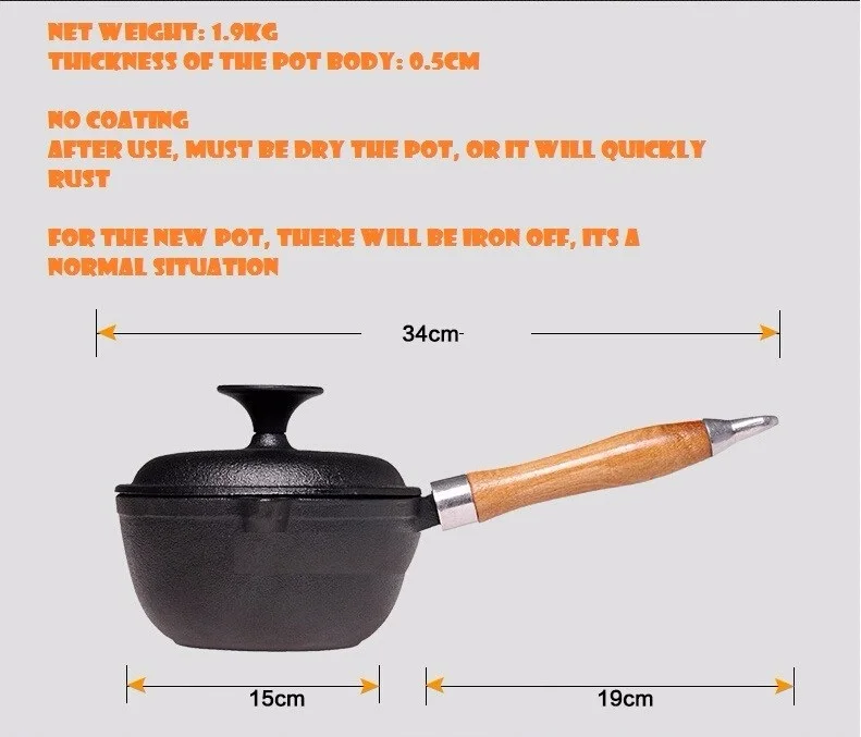 

Cast iron thickened milk pot manual small milk pot pot cooking pot non stick