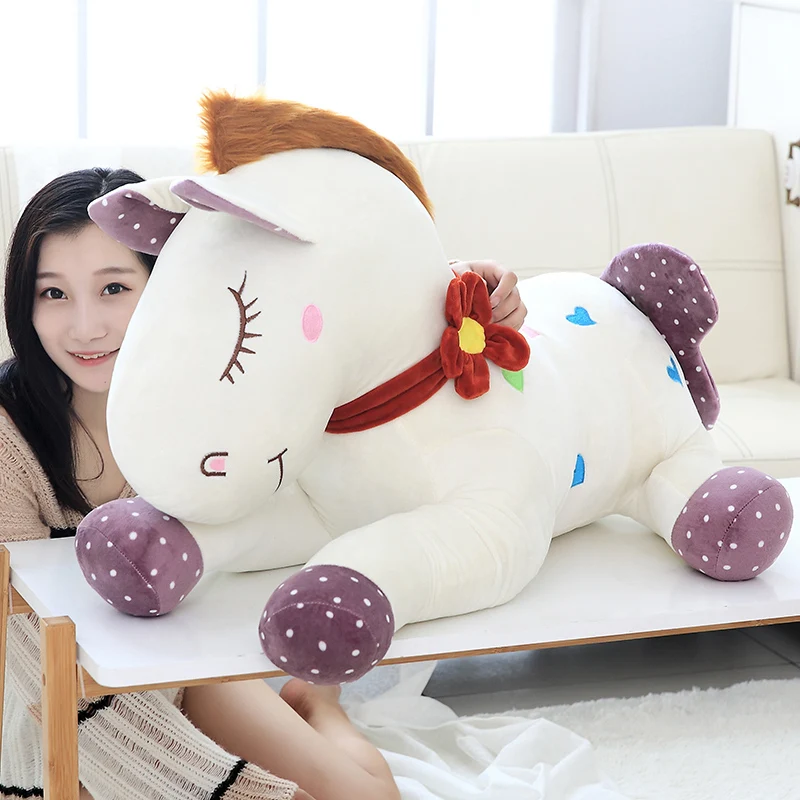 

lovely 55-95cm stuffed animal horse plush toy Soft Stuffed horse Doll Toys Kids Birthday Gift