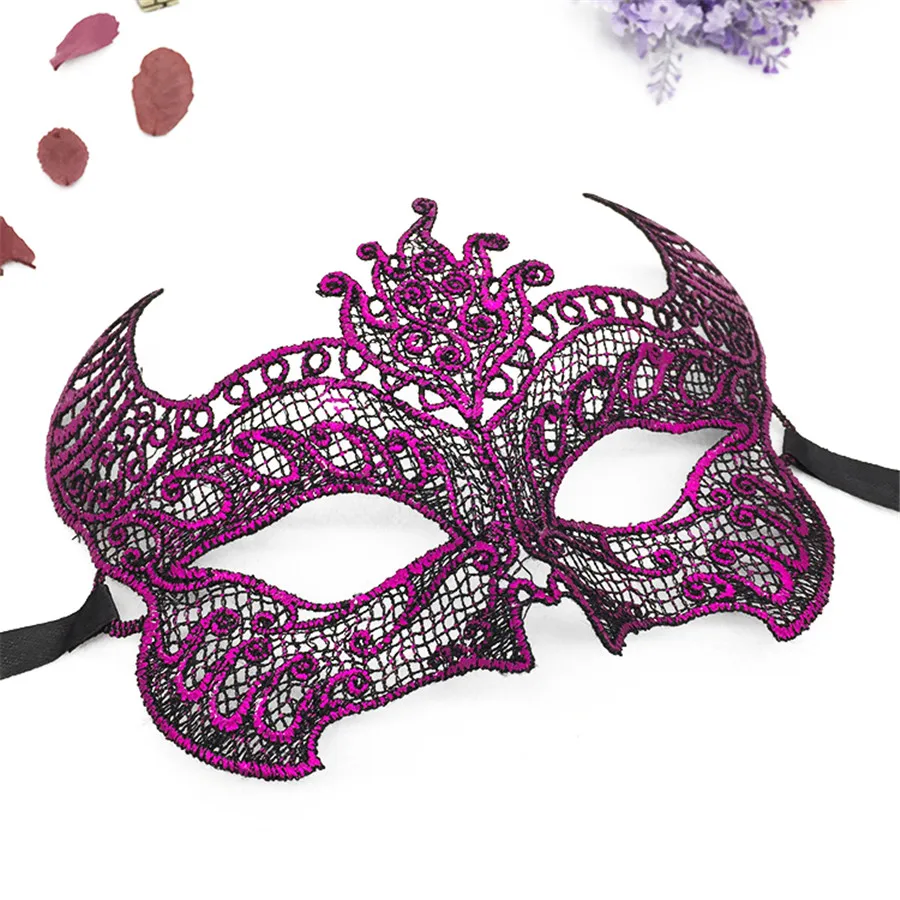PF бык рогом кружева маска многоцветный вырез маски для глаз Хэллоуина