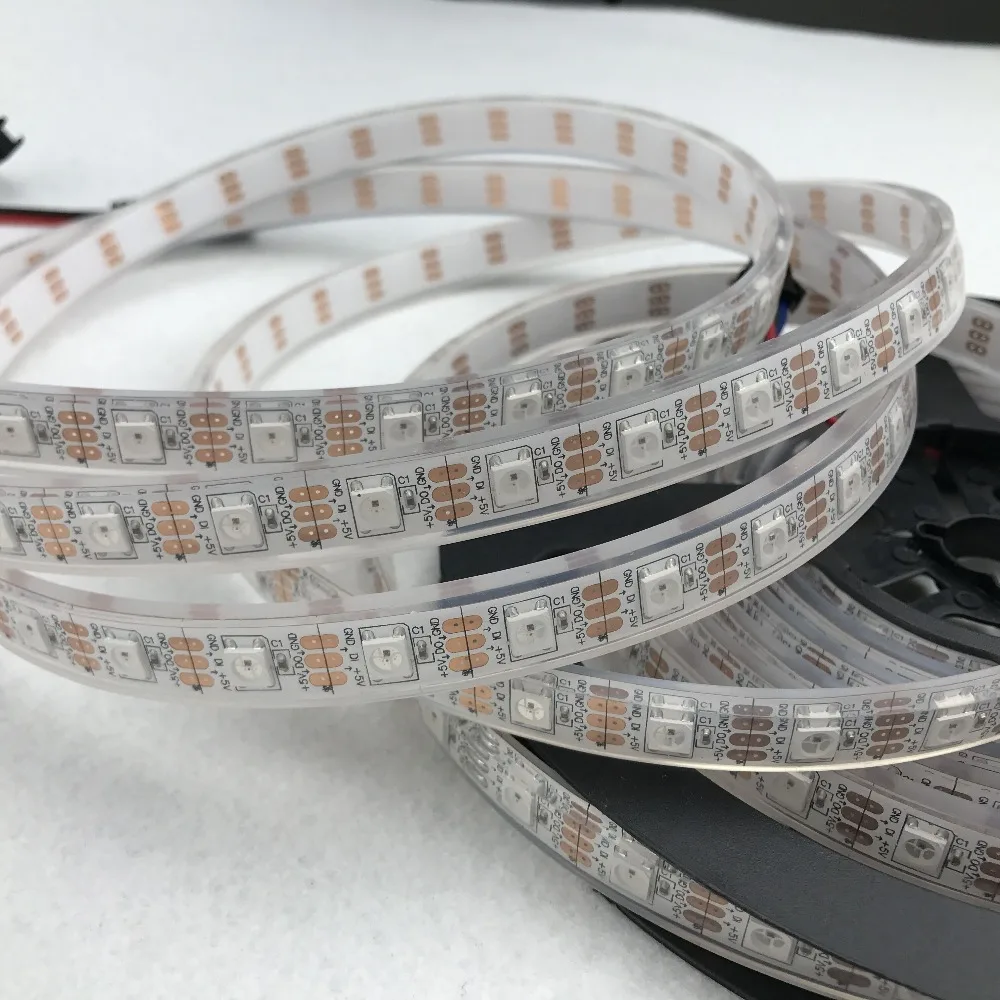Светодиодные пиксели srip 4m DC5V WS2812B IP68 60 шт. WS2812B/M с пикселями Белая печатная плата