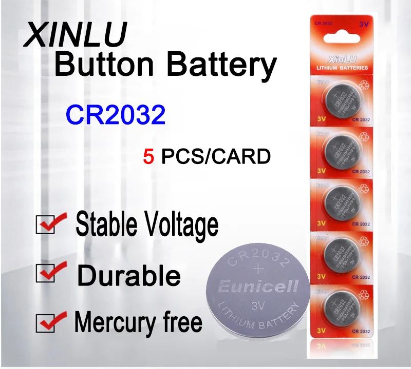 Высокое качество 1 лот = 1 упаковка = 5 шт. CR2032 DL2032 CR 2032 KCR2032 5004LC ECR2032 кнопочная батарейка для часов EA2032C ECR2032