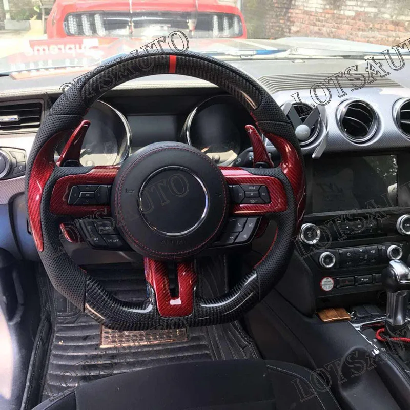 100% натуральное углеродное волокно рулевое колесо подходит для Mustang 2015 2016 2017 2018