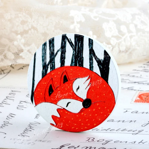 2 шт 45 мм Лисичка Уникальный 3D рельефный большой круглый узор ручной работы