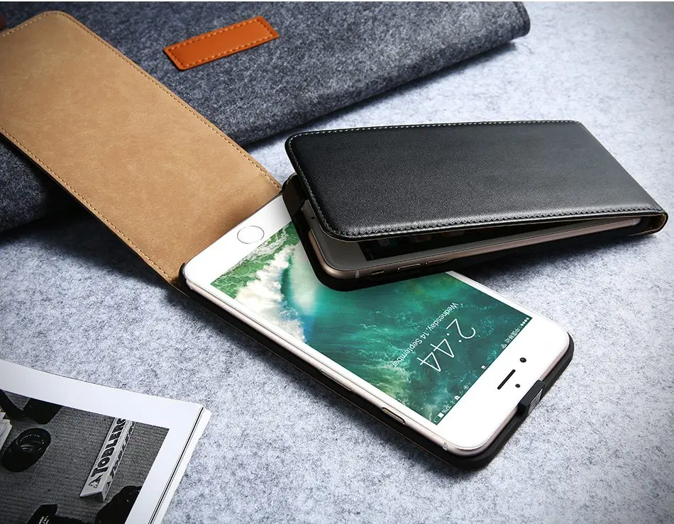 KISSCASE Ретро Вертикальный кожаный для iPhone 6 6s 7 Plus 5S SE крышка Бизнес CasesFor samsung Galaxy S4 мини S7 s6 край S8 плюс