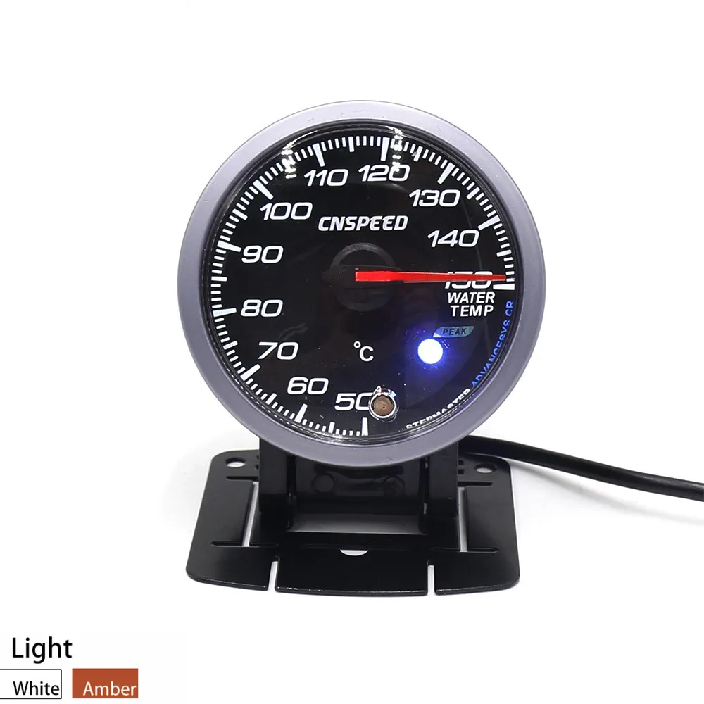 water temp gauge CNSPEED 2," 60 мм Датчик наддува выхлопных газов датчик температуры автомобиля давление масла Температура воды Температура масла напряжение белый - Цвет: water temp gauge