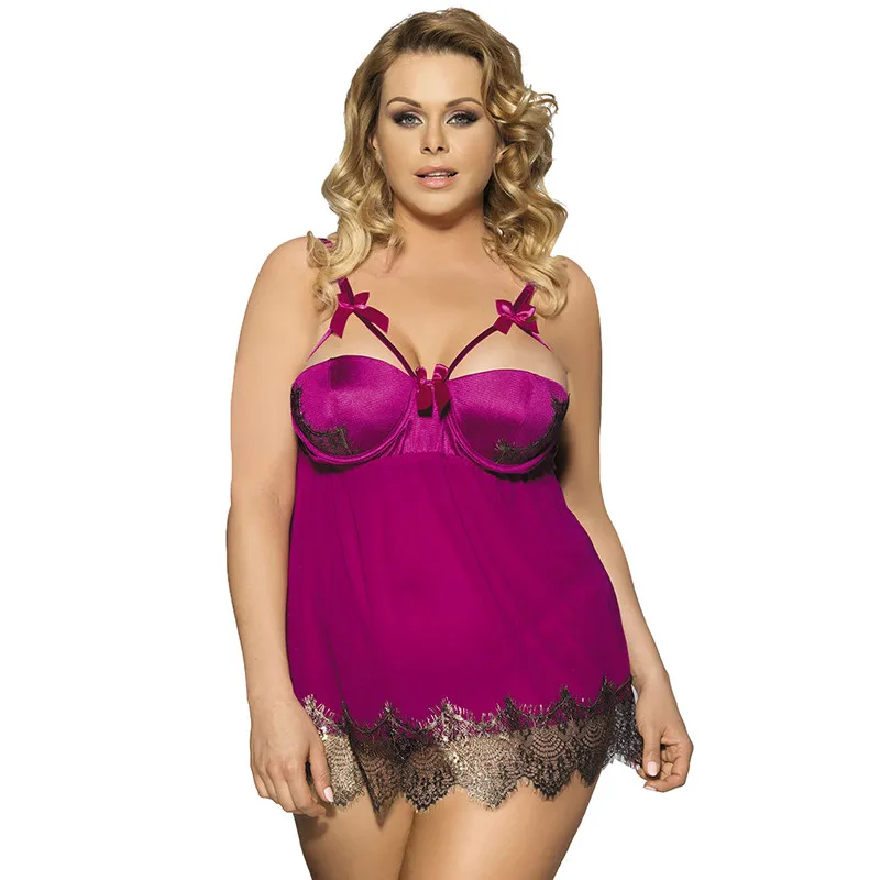 Bag Rosy Nightgown Comeonlover пикантная ночная рубашка для женщин бюстгальтер Плюс Размер белье стальное кольцо Высокое качество мягкое сексуальное короткое нижнее белье RT7964 - Цвет: Bag Rosy Nightgown