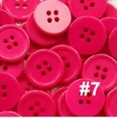 NO7 Hot pink 80 шт./лот Размер: 15 мм яркие цвета модные смолы кнопки для рукоделия 4 отверстия объемные кнопки для одежды Швейные аксессуары(SS-674 - Цвет: NO7 Hot pink