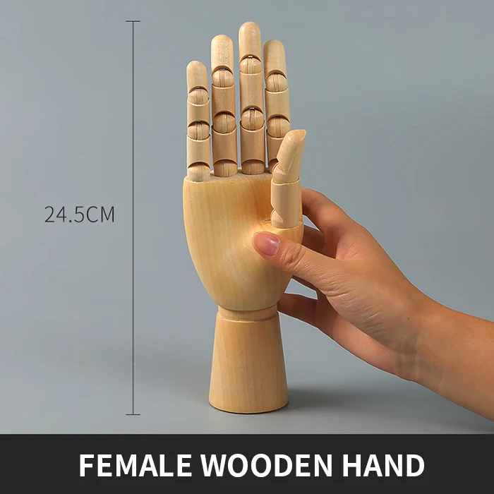 female hand 5,5/8/12-дюймовый деревянный комиксов инструменты деревянная модель марионетки шарнир куклы эскиз модели, женские правая рука Мужская левая рука товары для рукоделия - Цвет: female hand