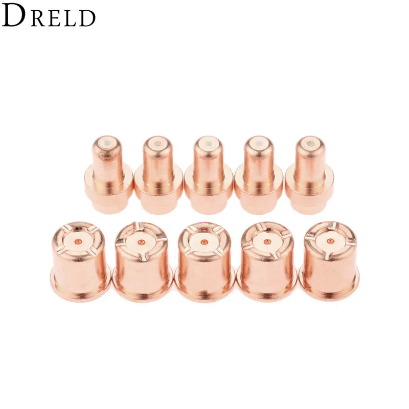 

DRELD 10pcs/set Plasma Torch TIP 1304+Electrode 1521 For CB50 C1304 C1521 Plasma Cutting Torch Consumable Replacement