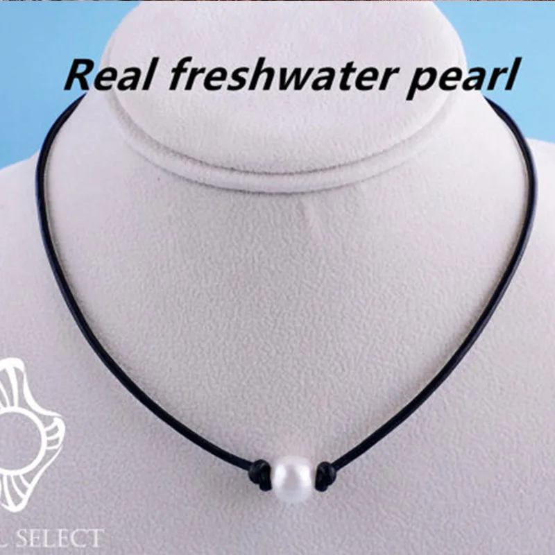 

2020 New Design Black Necklace with Necklace Gothic Handmade Band Charm Pearl Pendant Collar Black Rope Chain Jewelry