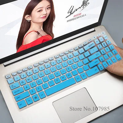 GradualBlue Для ASUS VivoBook 15 N580gd N580v NX580 R560UD R560U R560 15 15,6 дюйма силиконовая клавиатура для ноутбука кожного покрова защитная пленка - Цвет: GradualBlue