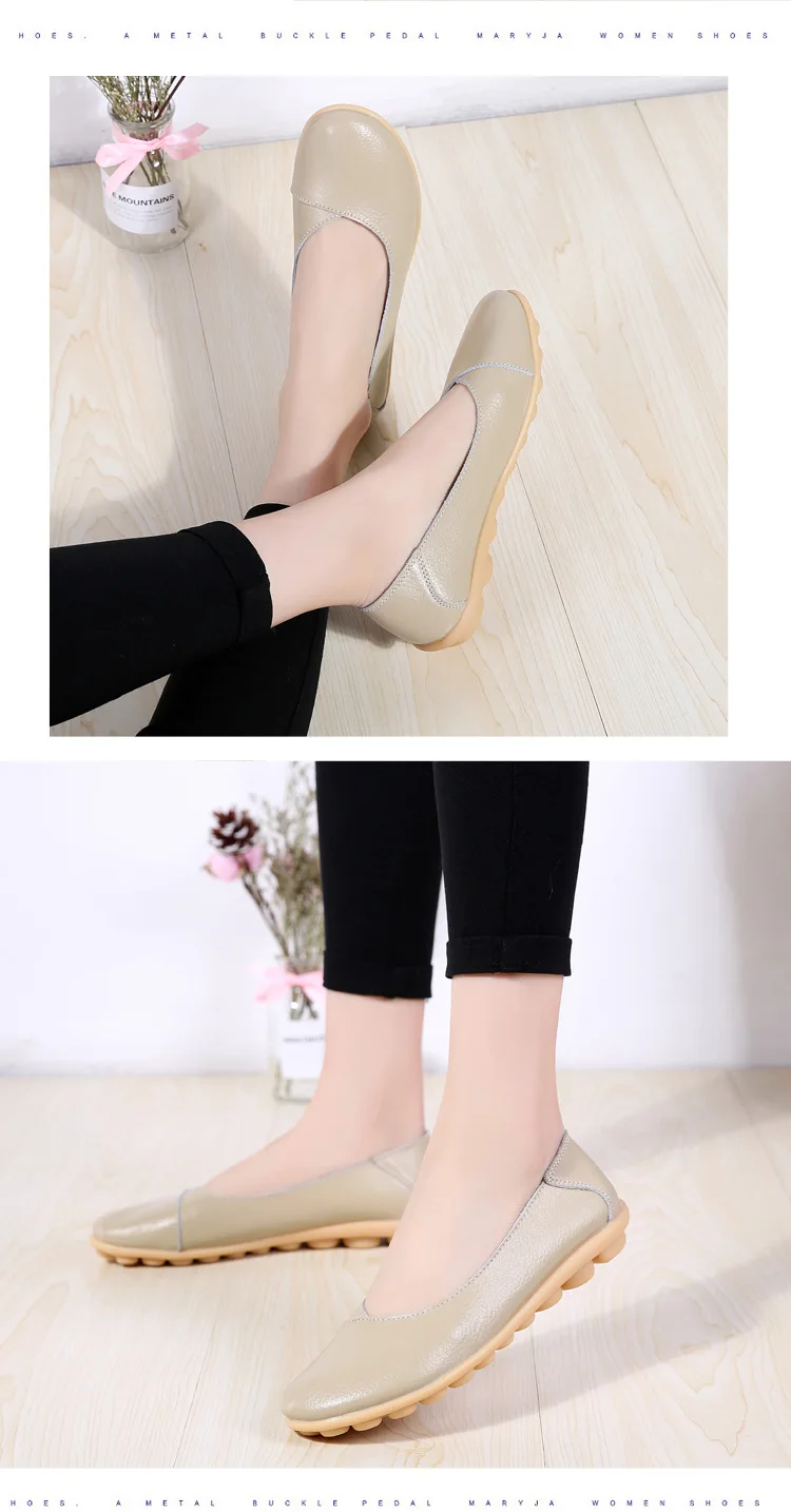 Plus size 11/12 ladies slip on loafers shoes woman trendy summer female flats white genuine leather shoes
