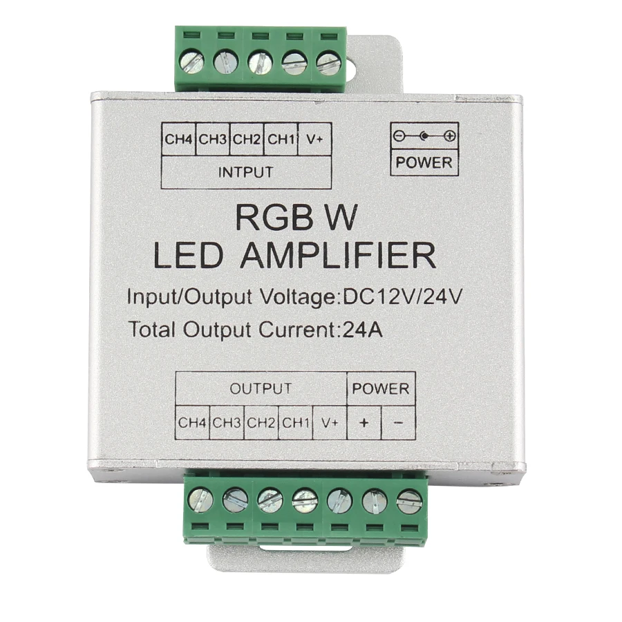 Светодиодный RGBW LED RGB контроллер усилитель канала Выход 12 V-24 V 24A 4 RGBW RGB светодиодный контроллер светодиодные ленты Мощность ретранслятор консоль контроллер