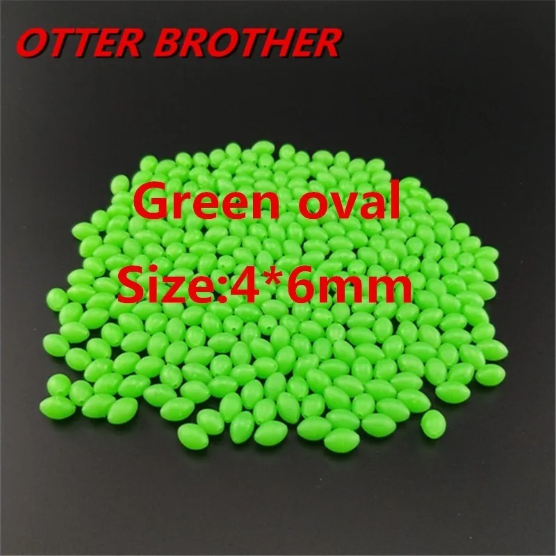 Green oval4-6 100 шт./лот, люминесцентные бусины, рыболовные космические бобы, круглые плавающие шарики, пробка, ночной пластиковый светильник, светящиеся овальные снасти, приманки, аксессуары - Цвет: Green oval4-6