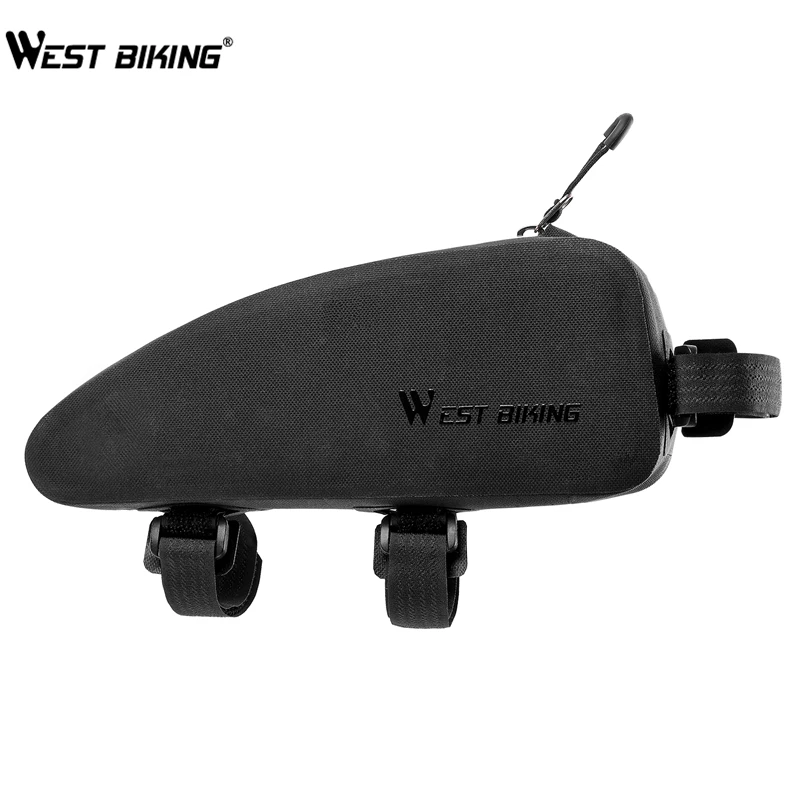 Black WEST BIKING, велосипедная сумка, водонепроницаемая, MTB, для шоссейного велосипеда, корзины с передней рамой, велосипедные аксессуары, руль, треугольные велосипедные сумки - Цвет: Black
