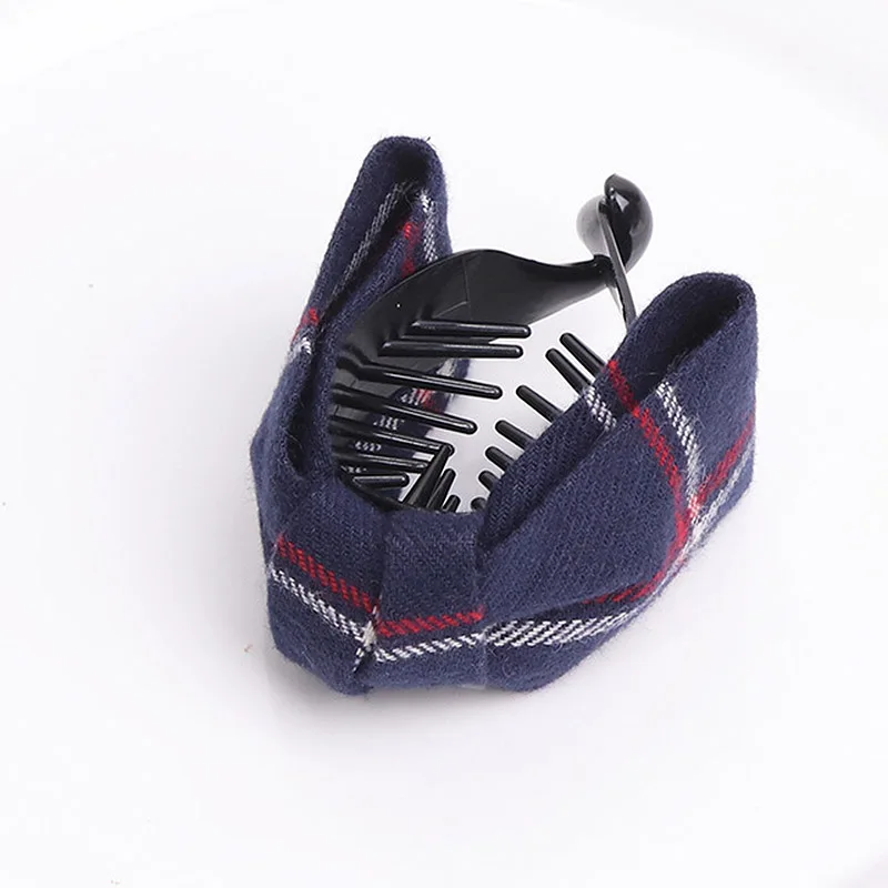 Navy Blue Grid Хит, модные корейские заколки для волос с большими бантами, заколки для волос для женщин и девушек, аксессуары для волос - Окраска металла: Navy Blue Grid