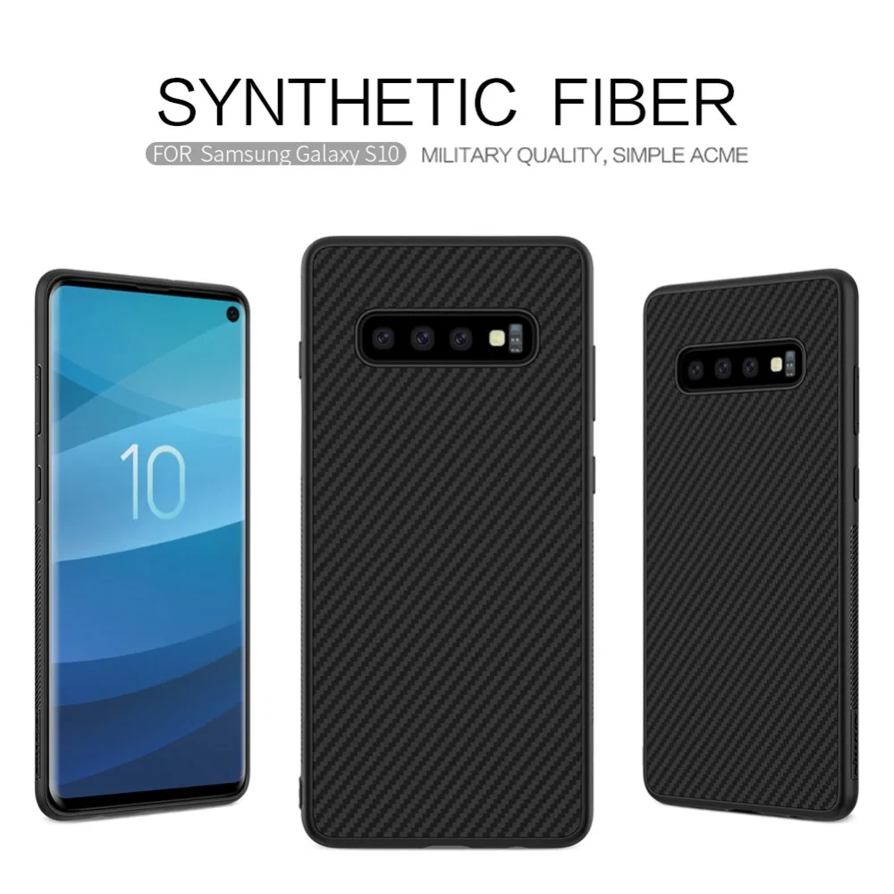 10 шт./лот Nillkin чехол для samsung Galaxy S10 синтетическое волокно жесткий чехол из углеродного волокна ПП Пластик для Galaxy S10 чехол