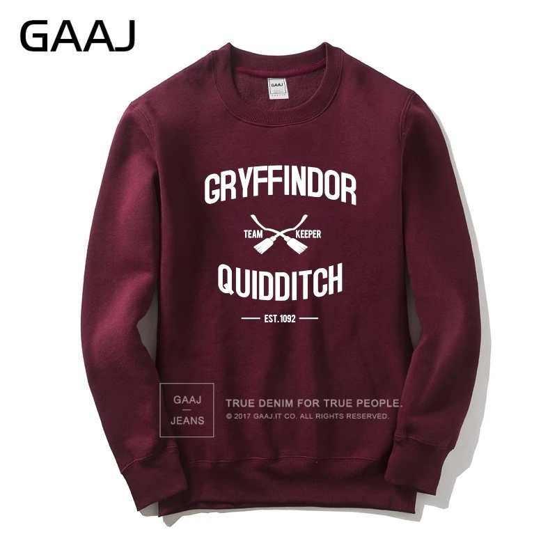 Wine "Gryffindor Quidditch Team" Мужская и Женская толстовка с принтом популярная новая брендовая одежда с капюшоном для катания на коньках высокое качество толстовка#372R8 - Цвет: Wine