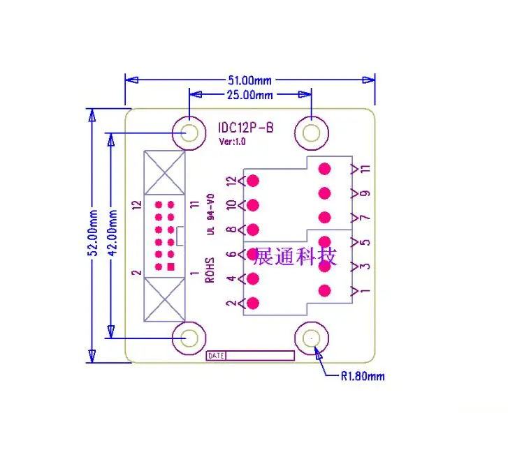 1pcs/lot new IDC12P repeater terminal 12P horn PLC 12pin Terminal platform 12 core | Компьютеры и офис
