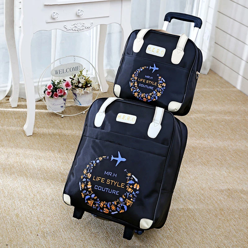 Set luggage portable trolley travel bag trolley bag women fashion lightweight large capacity short distance suitcase on wheels