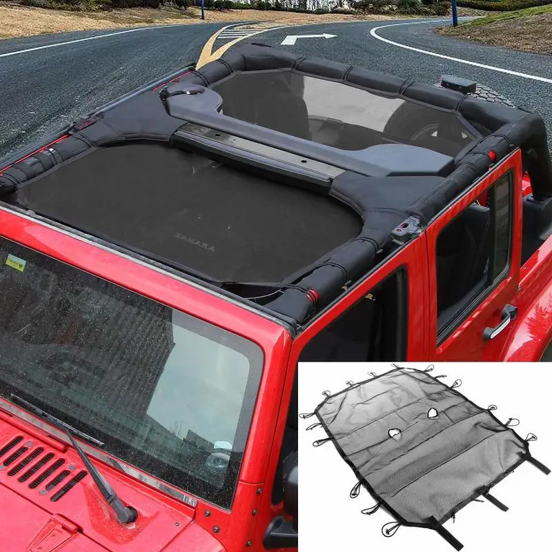 Прочный солнцезащитный козырек сетчатый от солнца для 4 дверного Jeep Wrangler JK & Unlimited