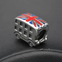 british flag bus simple fashion 925 silver jewelry accessories charm bracelet string ornaments