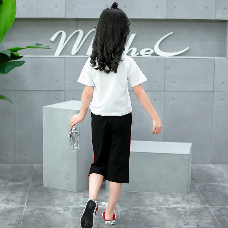 Комплект летней одежды для девочек 2019 одежда маленьких эксклюзивные наряды