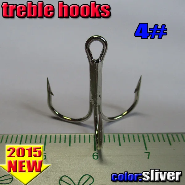 

2015new fishing treble hooks size:4#-6#-8#-10# quantity:200pcs/lot color:sliver