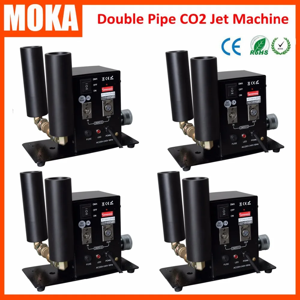 4 шт. сценическая Двухтрубная Крио-CO2 струйная пушка для диджея машина CO2