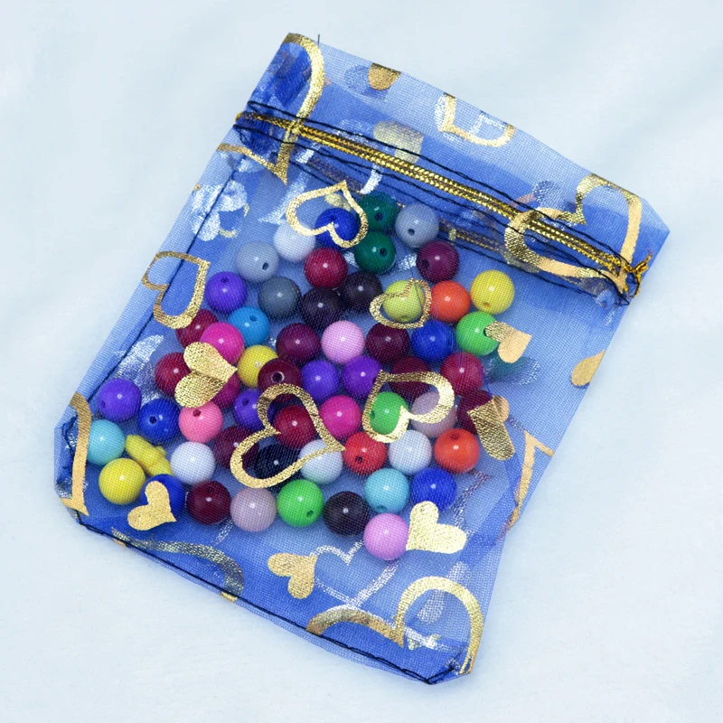 200 шт./лот Королевский синий органза мешочки 7x9 см маленькие свадебные конфеты