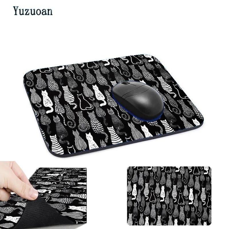 Yuzuoan Custom lovely Cat Face Animal компьютерный коврик для мыши игровой Padmouse геймер Настольный