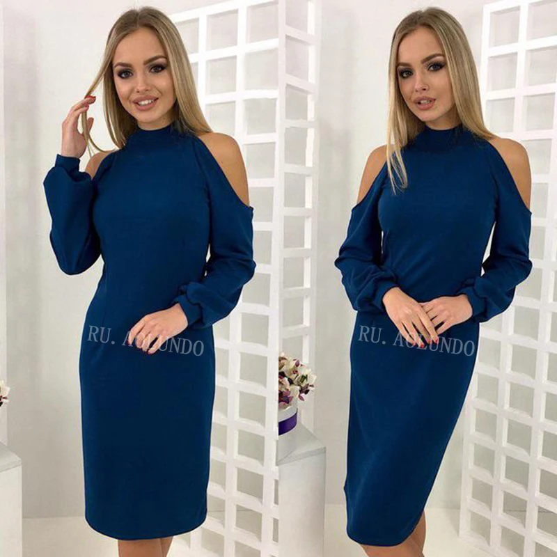 Женское сексуальное облегающее платье с открытыми плечами 2019 весеннее женское