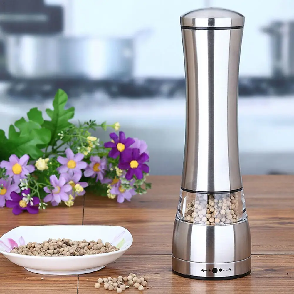 

Salt Pepper Grinder Stainless Steel Pepper Mill Manual Adjustable Coarseness Spice Grinder for Kitchen BBQ Picnic