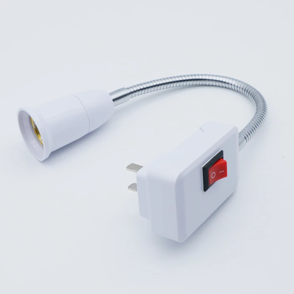 E27 LED Bulb Base Flexible Lamp holder with ON/OFF switch 20CM 30CM Extend Extension Converter Screw Socket EU/US Plug |