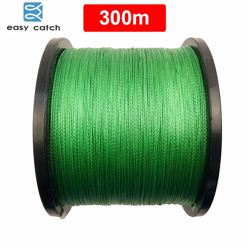 

Easy Catch 300m 328 Yards 100% PE Braided Fishing Line Green 4 Strands Braid Multifilament Super Strong Fishing Lines 15LB-100LB