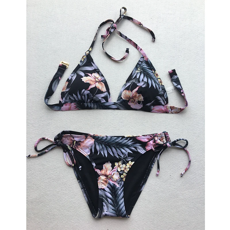 Бикини женское с цветочным принтом блестками и леопардовым | Женская одежда