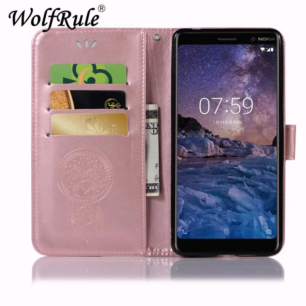 Чехол-книжка для Nokia 7 Plus кожаный чехол стильная мягкая сумка телефона
