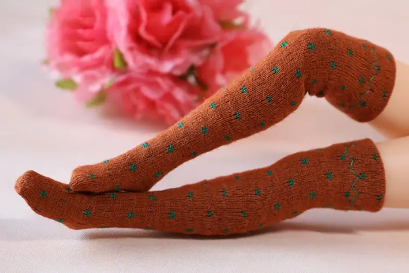 1 пара милых носков в горошек Blyth Doll для Barbies, носки для Licca, Azone, Pullip, OB24 аксессуары для кукольной одежды