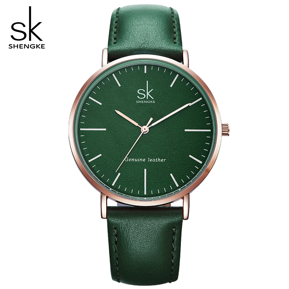 Женские часы SHENGKE повседневные кварцевые из натуральной кожи|montre brand|montre femmemontre