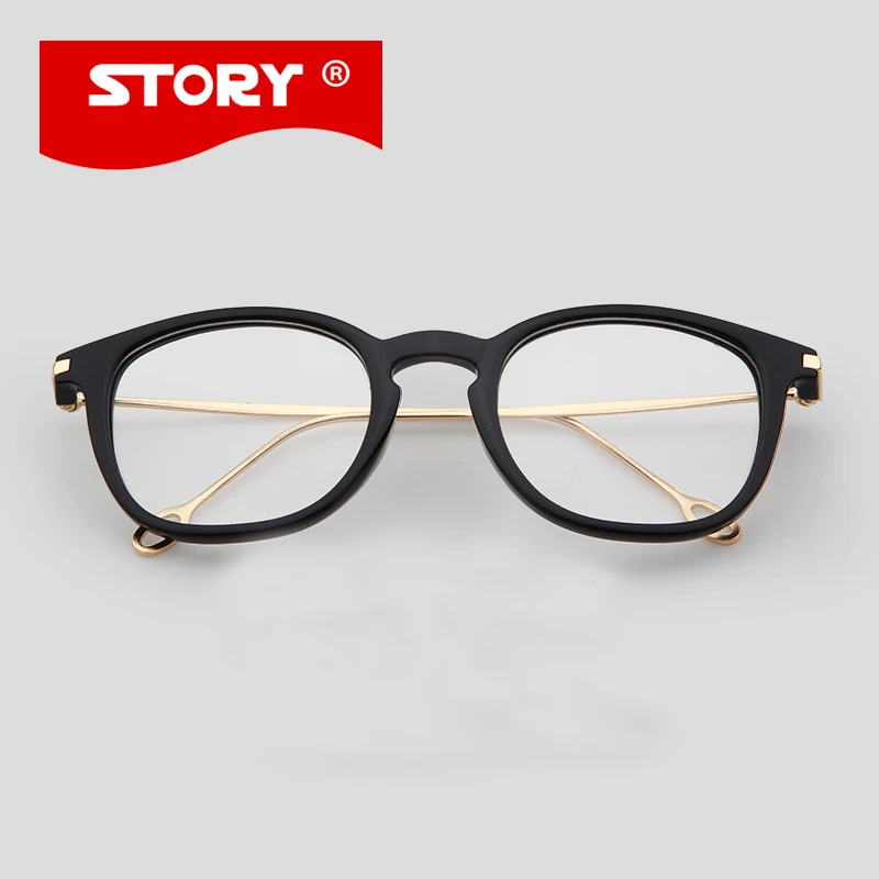 STORY oculos Glasses Watch TV Computer Eyeglasses Frame For Women&ampMen Alloy Gold 4 Colors de grau Without Degree | Аксессуары для