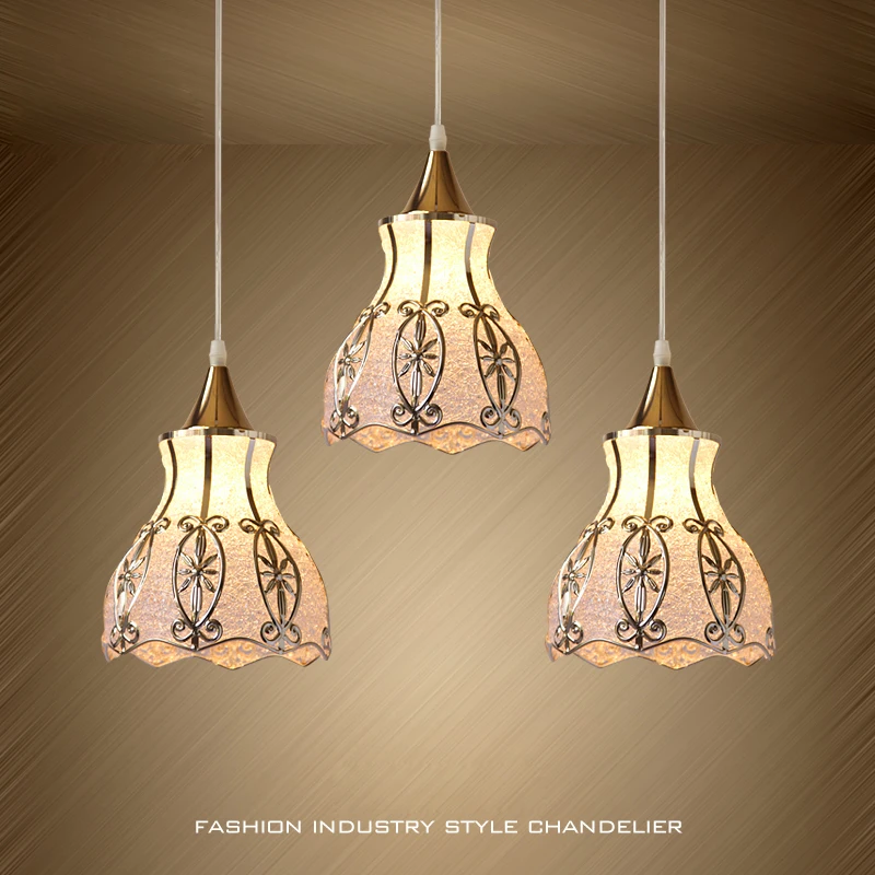 

European Retro Metal Pendant Lamp E27 Bulb Vintage Glass Lampshade Suspension Light Corridor Restaurant Fixture Lighting PL681