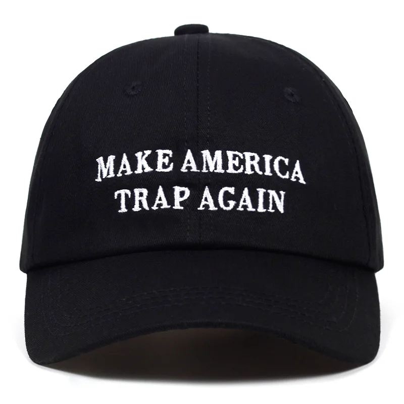 Высокое качество письмо сделать Америку ловушка снова Snapback кепка хлопок бейсбольная кепка для мужчин женщин хип-хоп шляпа папы костяная Garros