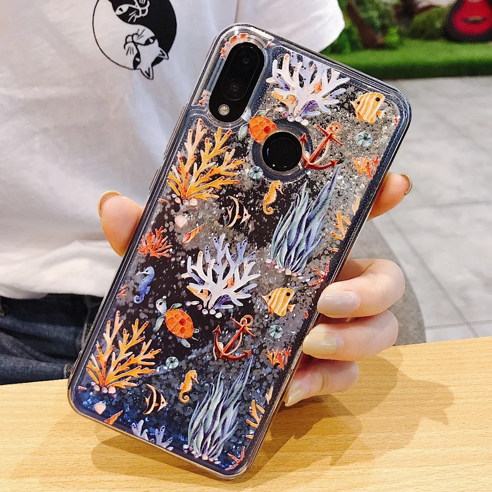 Симпатичные Дельфин с блестками жидким песком чехол для телефона Xiaomi 8 F1 MIX2 MAX3 MIX 2