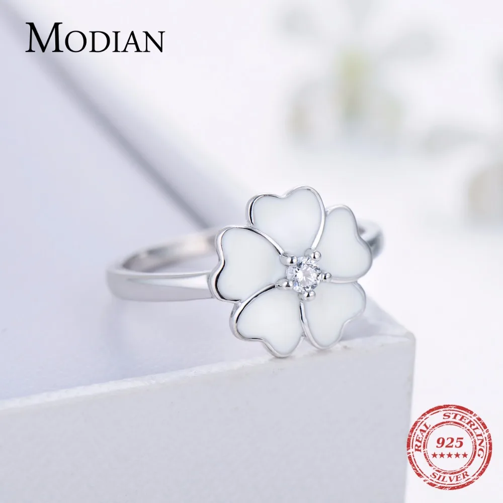 Modian 100% реальные 925 серебро белые эмалированные броши ювелирные изделия циркония