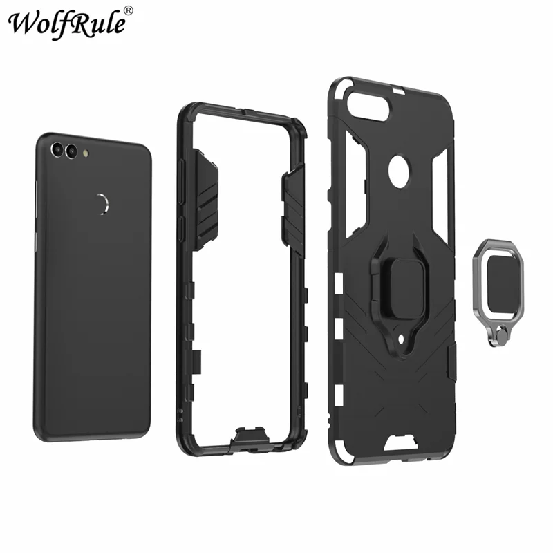 Автомобильный Магнитный чехол для Huawei Y9 2018 5 93 дюйма 3-в-1 прочный Чехол-подставка с